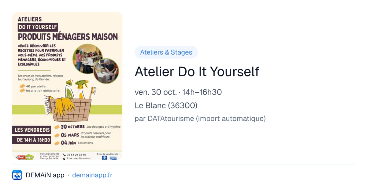 Atelier Do It Yourself — Le Blanc