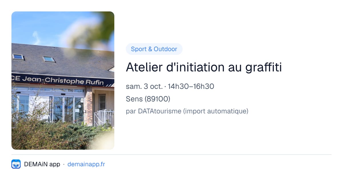 Atelier d'initiation au graffiti — Sens