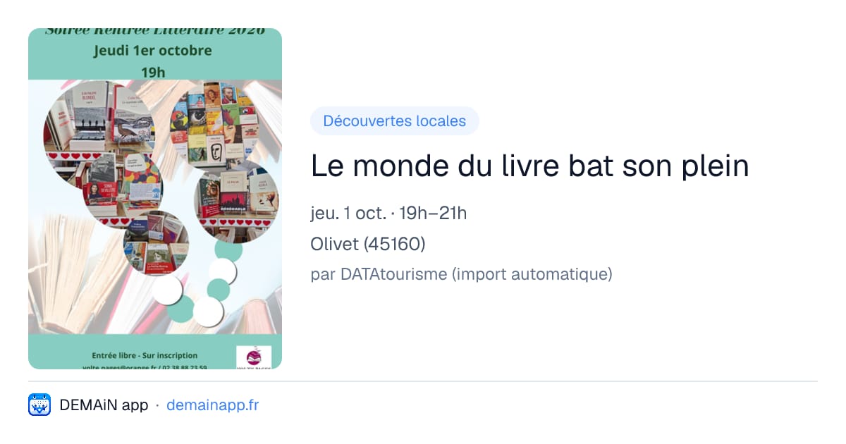 Le monde du livre bat son plein — Olivet