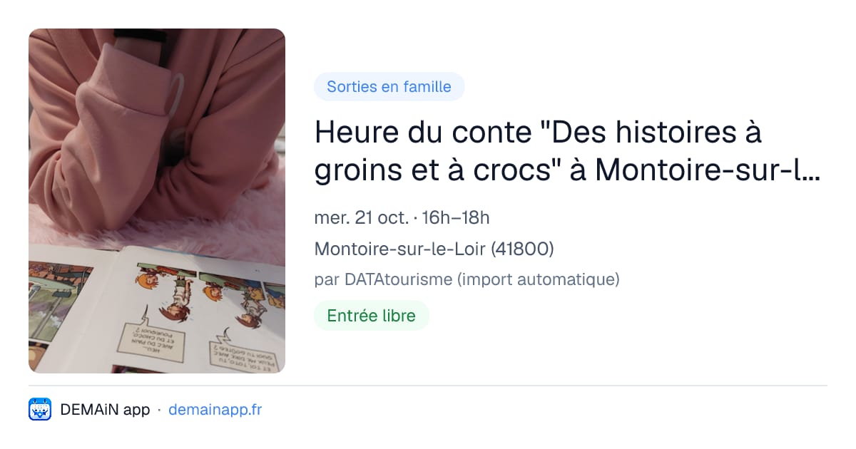 Heure du conte "Des histoires à groins et à crocs" à Montoire-sur-le Loir — Montoire-sur-le-Loir
