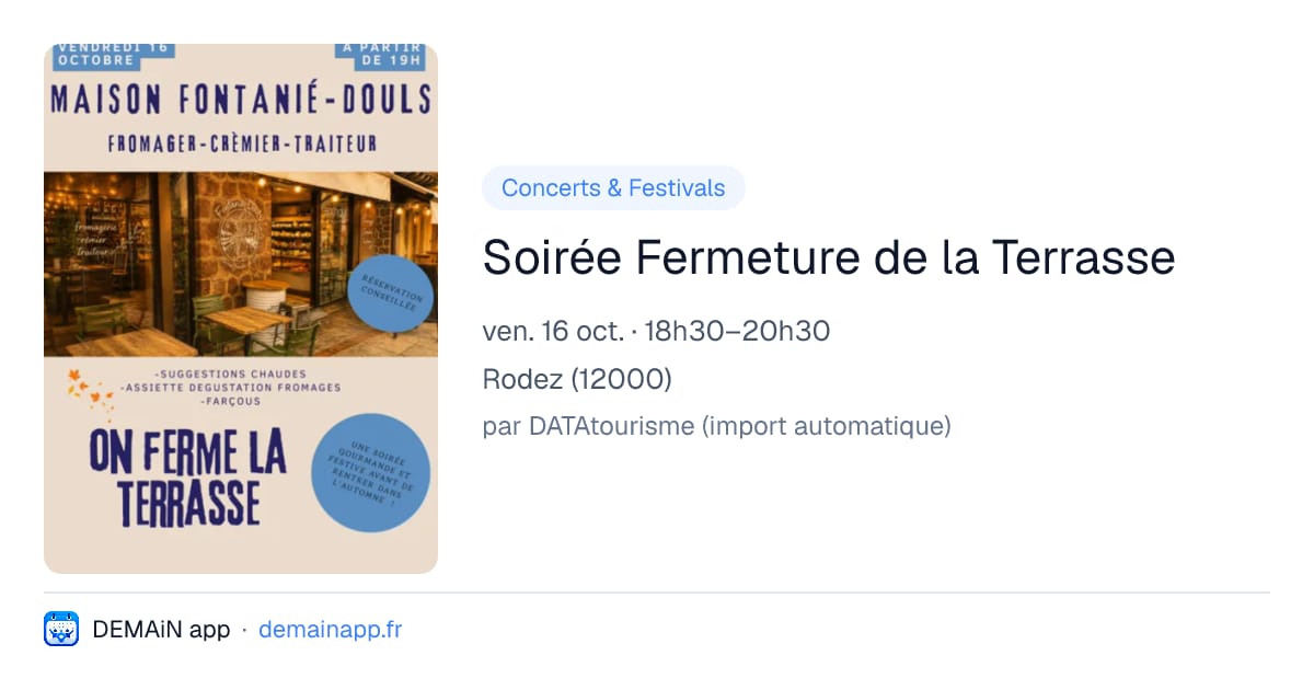 Soirée Fermeture de la Terrasse — Rodez