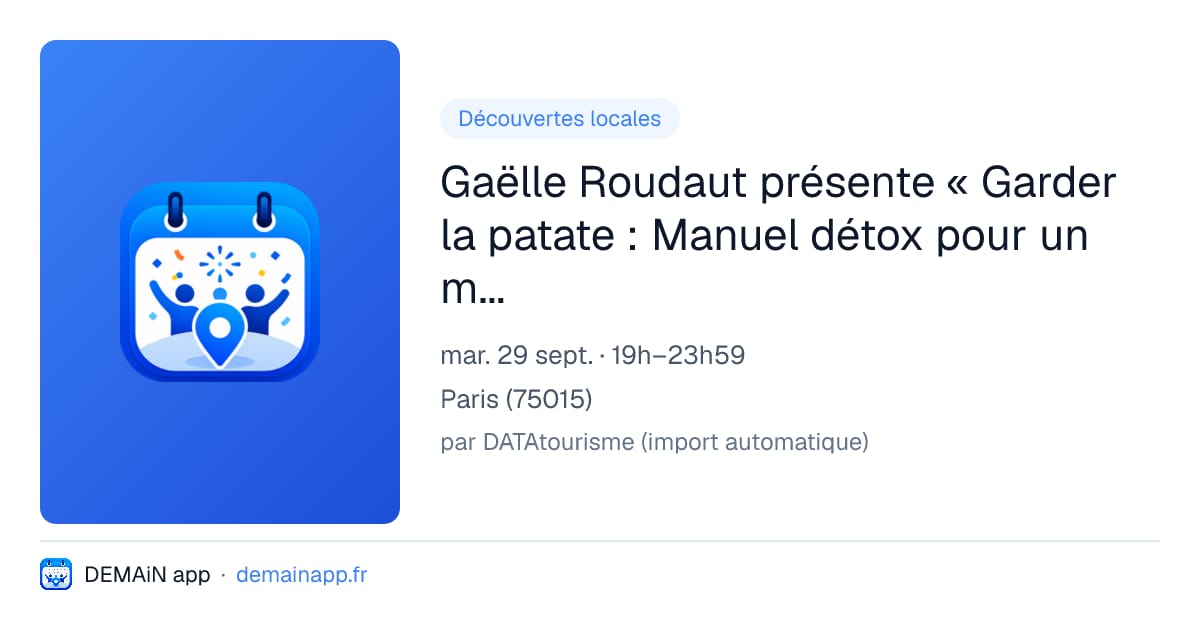 Gaëlle Roudaut présente « Garder la patate : Manuel détox pour un management fertile » — Paris
