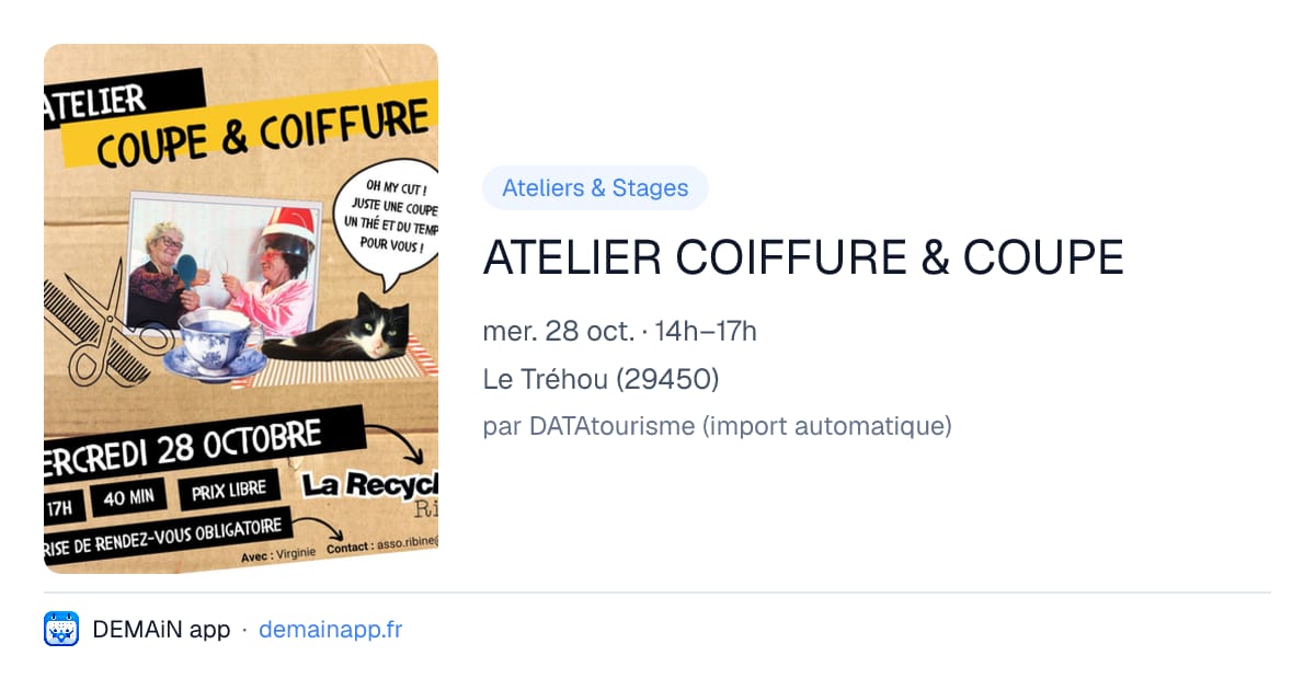 ATELIER COIFFURE & COUPE — Le Tréhou