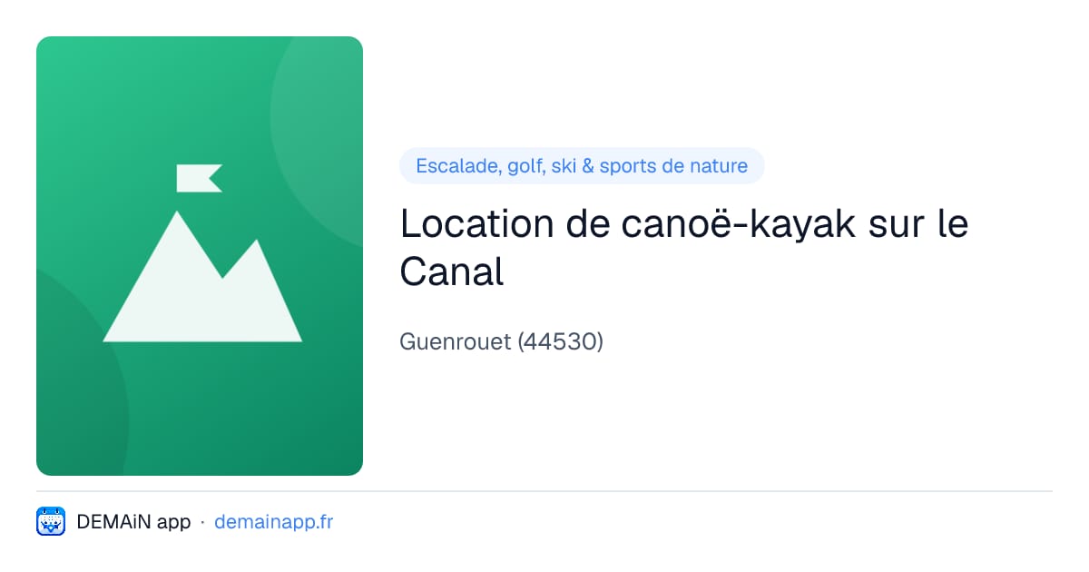 Location de canoë-kayak sur le Canal — Guenrouet
