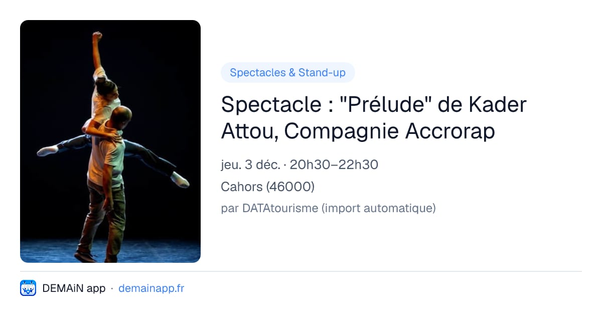 Spectacle : "Prélude" de Kader Attou, Compagnie Accrorap — Cahors
