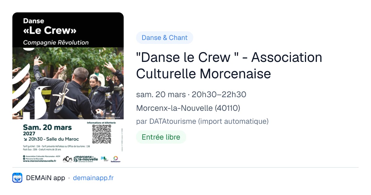 "Danse le Crew " - Association Culturelle Morcenaise — Morcenx-la-Nouvelle