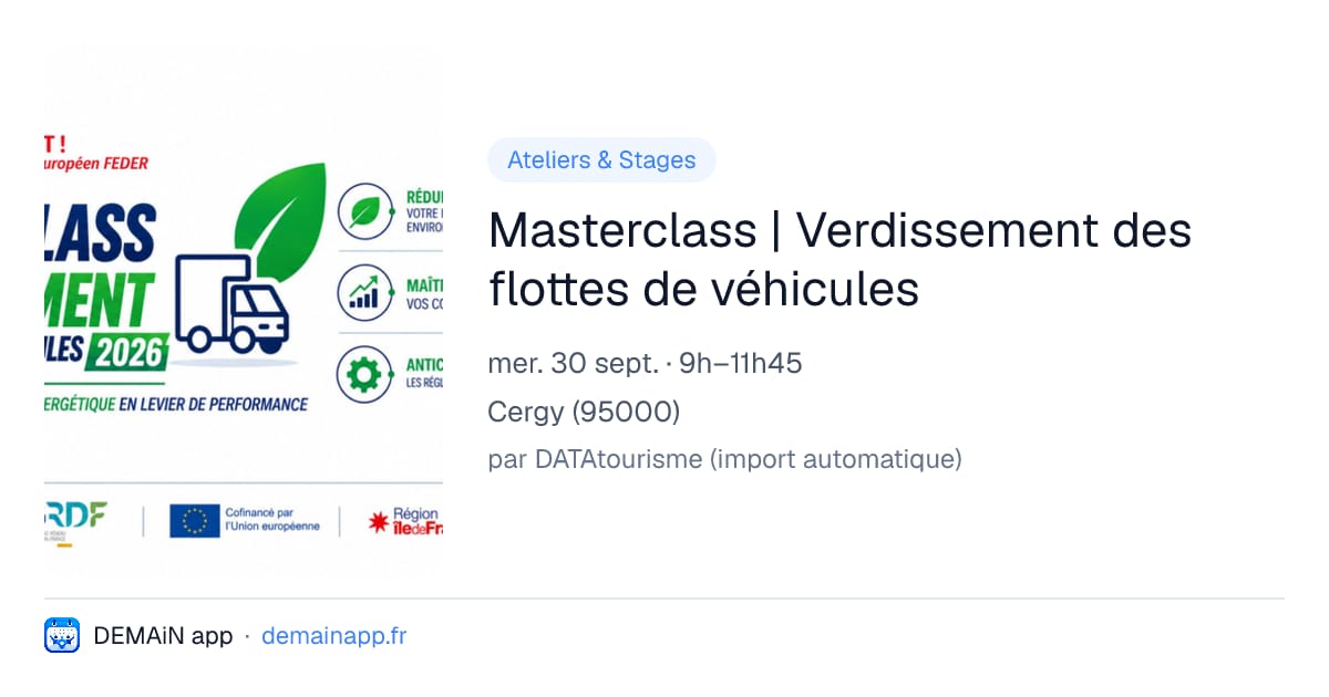 Masterclass | Verdissement des flottes de véhicules — Cergy