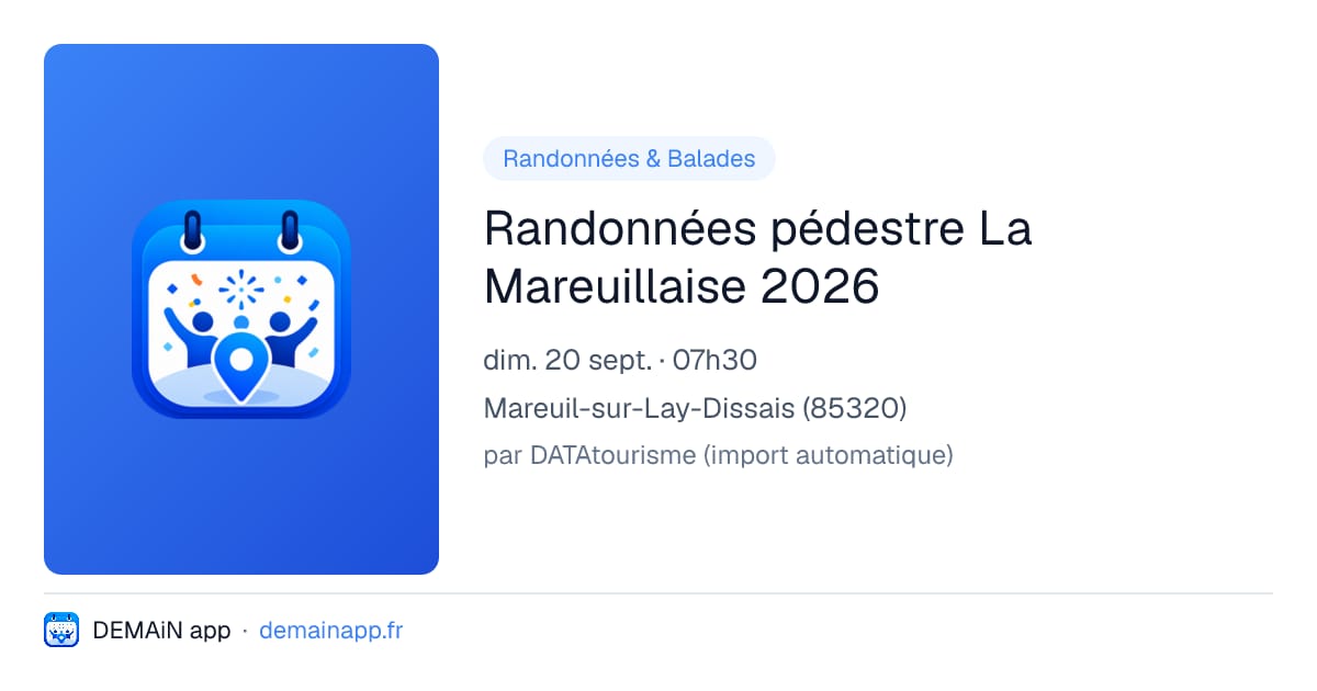 Randonnées pédestre La Mareuillaise 2026 — Mareuil-sur-Lay-Dissais