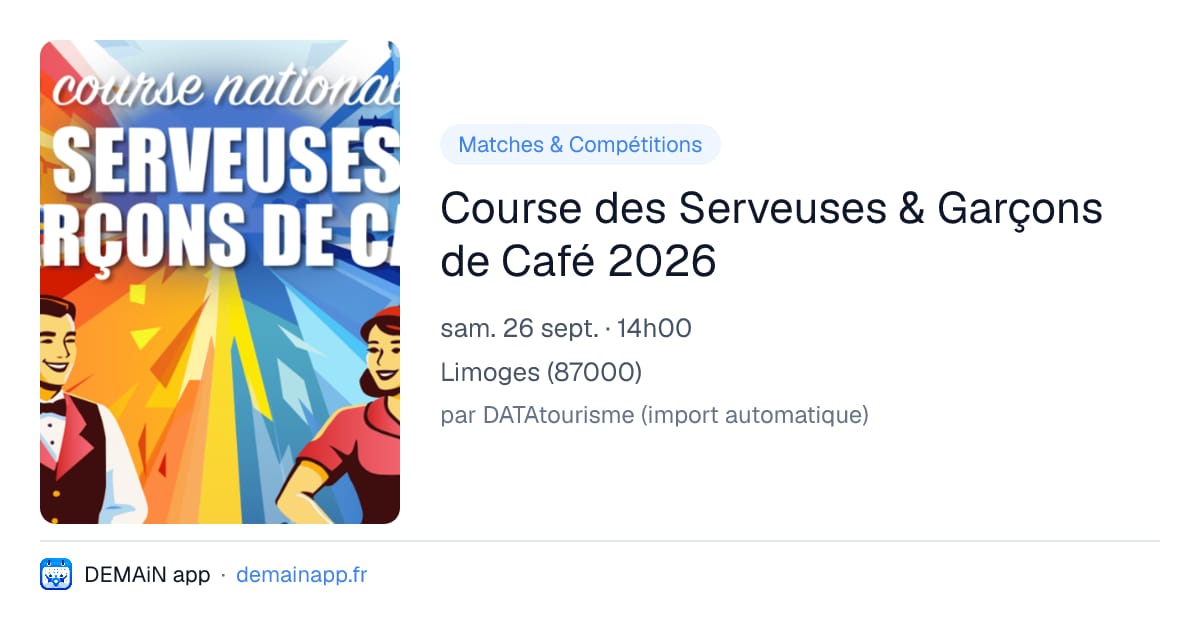 Course des Serveuses & Garçons de Café 2026 — Limoges