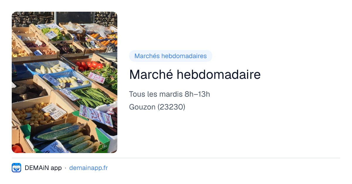 Marché hebdomadaire — Gouzon
