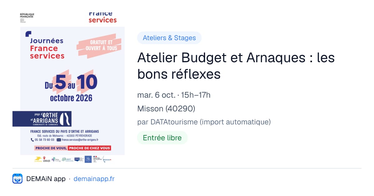 Atelier Budget et Arnaques : les bons réflexes — Misson