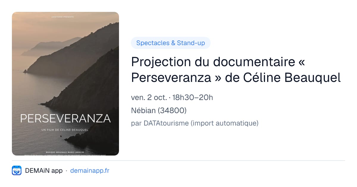 Projection du documentaire « Perseveranza » de Céline Beauquel — Nébian