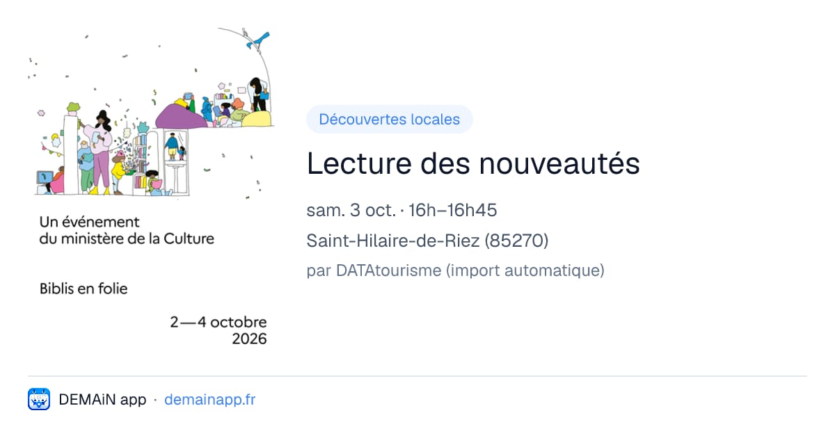 Lecture des nouveautés — Saint-Hilaire-de-Riez