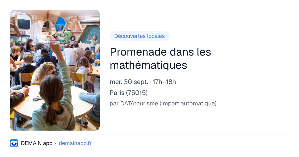 Promenade dans les mathématiques — Paris