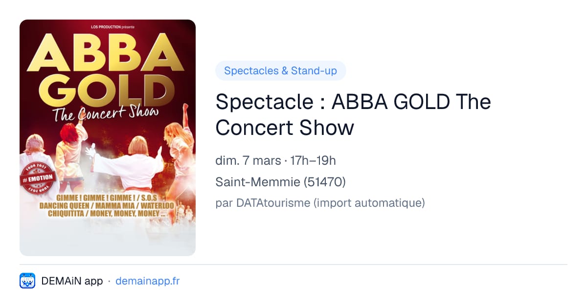 Spectacle : ABBA GOLD The Concert Show — Saint-Memmie