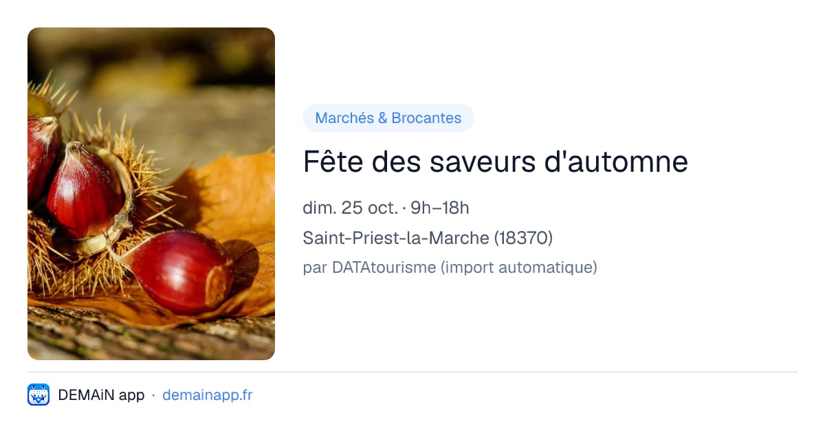 Fête des saveurs d'automne — Saint-Priest-la-Marche