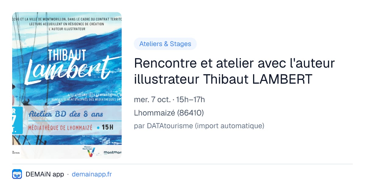Rencontre et atelier avec l'auteur illustrateur Thibaut LAMBERT — Lhommaizé