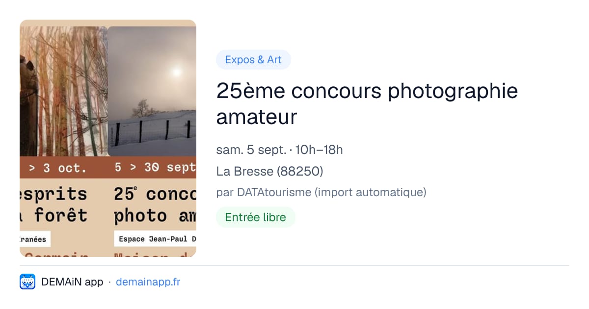 25ème concours photographie amateur — La Bresse