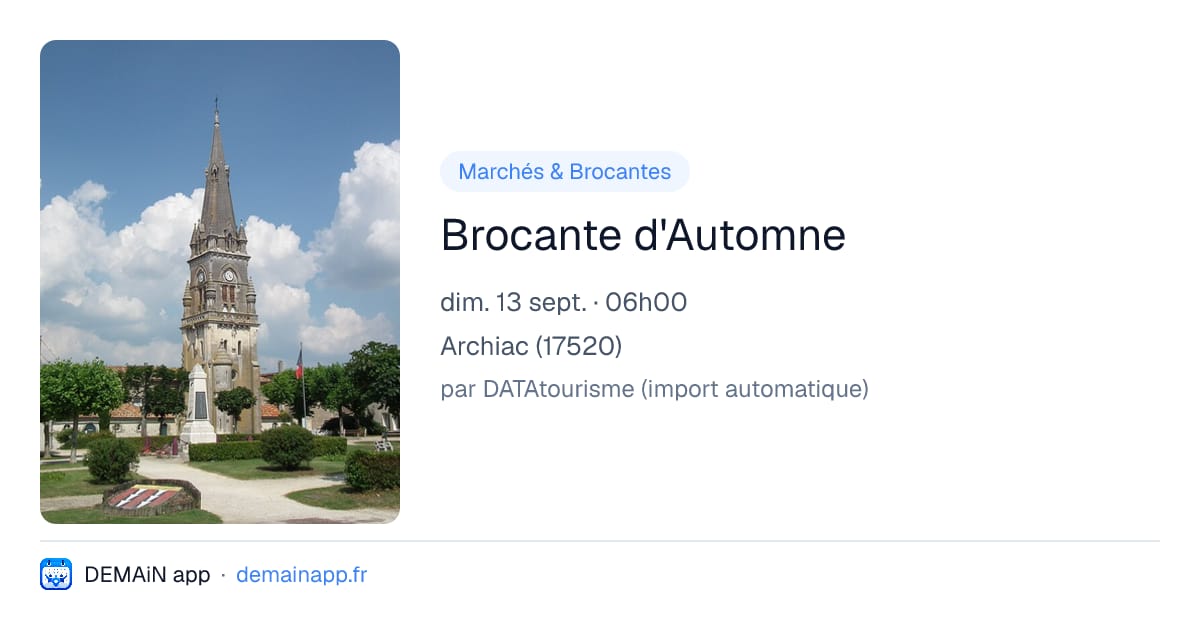 Brocante d'Automne — Archiac