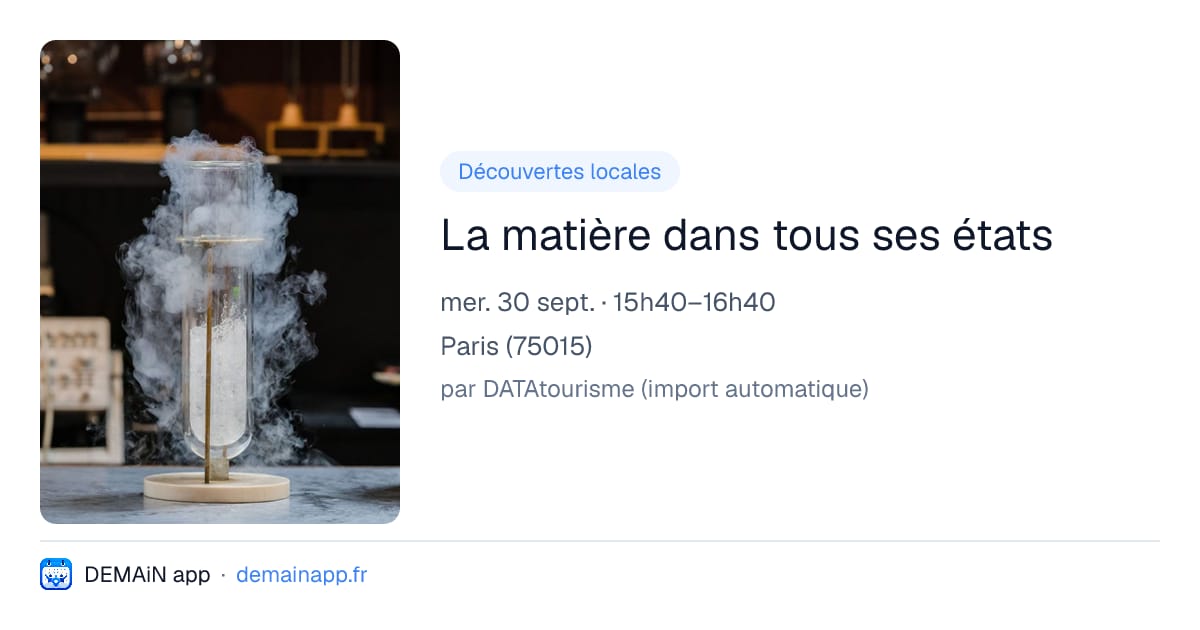 La matière dans tous ses états — Paris