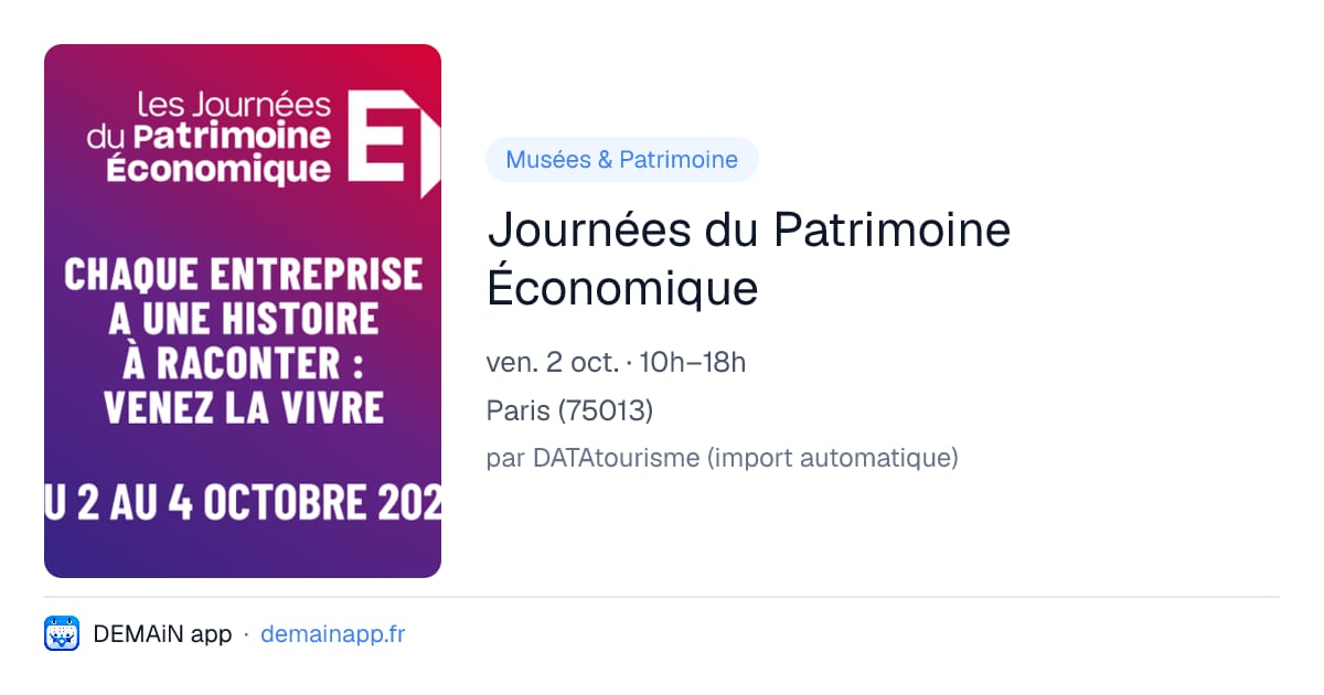 Journées du Patrimoine Économique — Paris