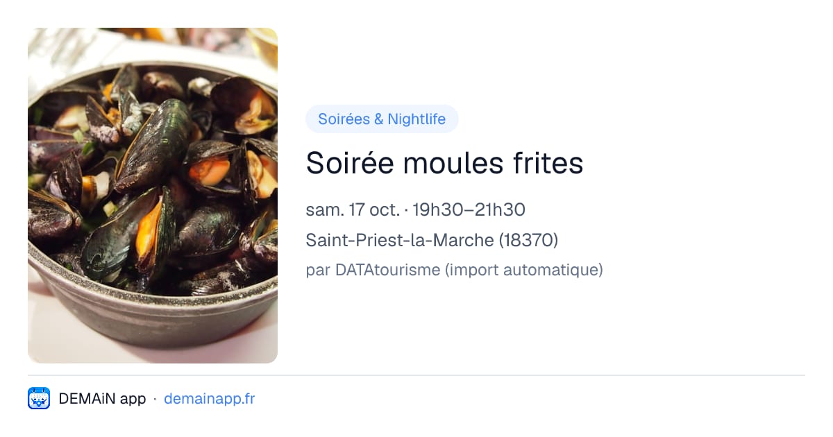 Soirée moules frites — Saint-Priest-la-Marche