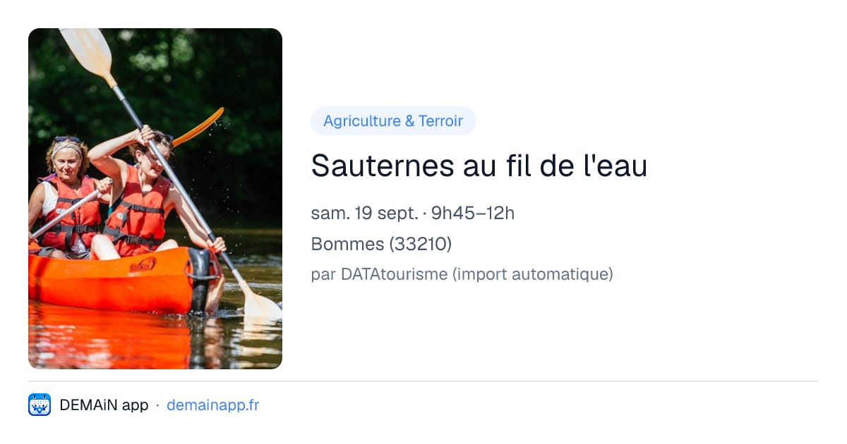 Sauternes au fil de l'eau — Bommes