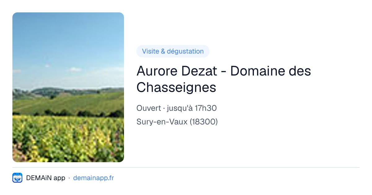 Aurore Dezat - Domaine des Chasseignes — Sury-en-Vaux
