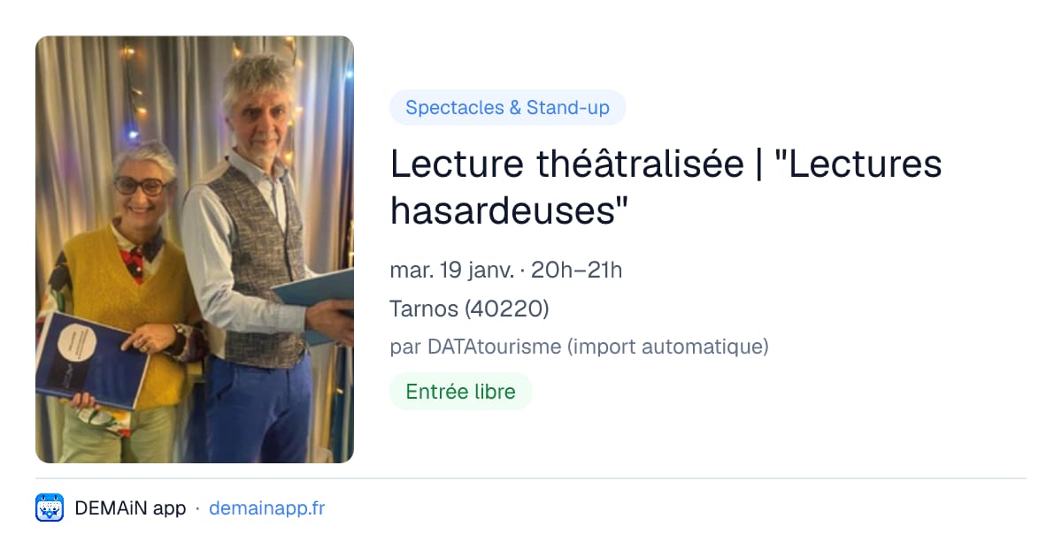 Lecture théâtralisée | "Lectures hasardeuses" — Tarnos