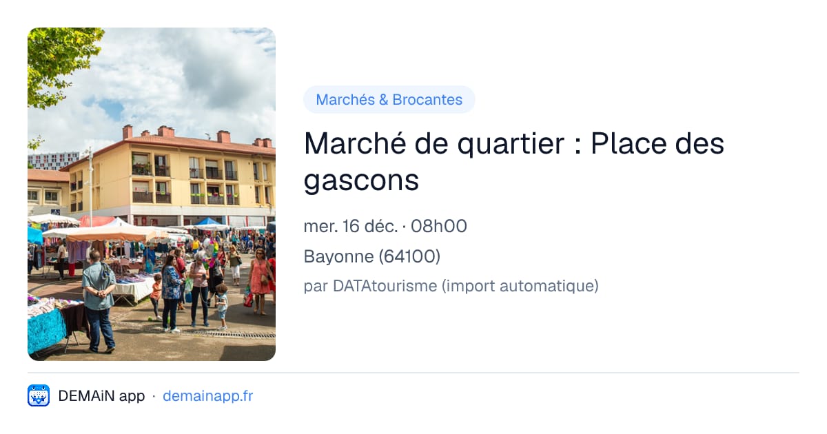 Marché de quartier : Place des gascons — Bayonne