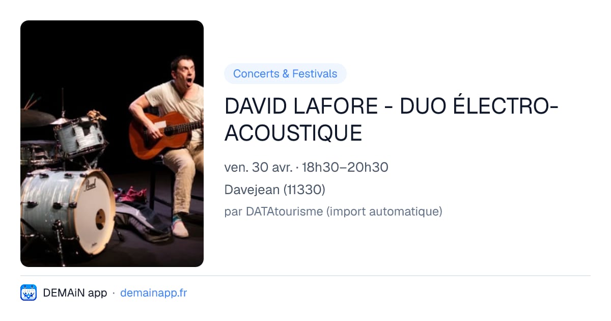 DAVID LAFORE - DUO ÉLECTRO-ACOUSTIQUE — Davejean