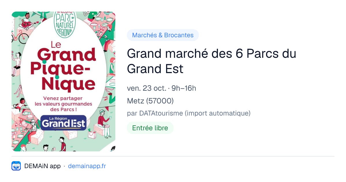Grand marché des 6 Parcs du Grand Est — Metz
