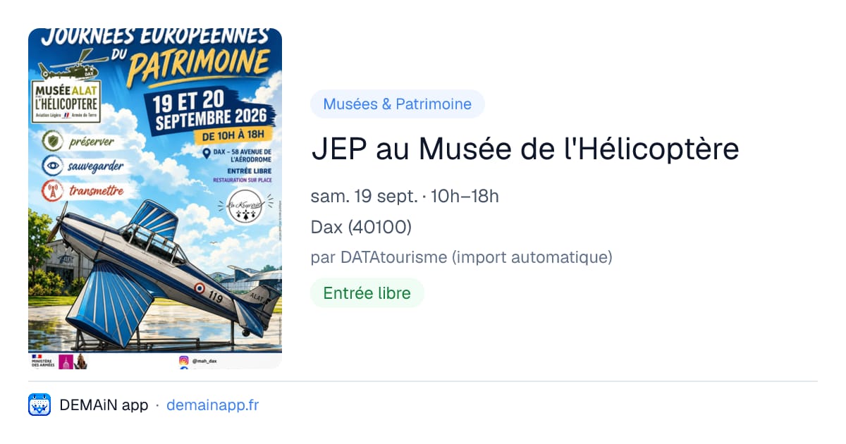 JEP au Musée de l'Hélicoptère — Dax