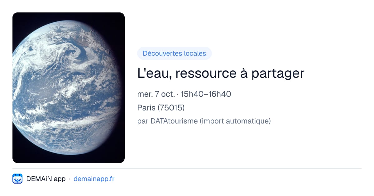 L'eau, ressource à partager — Paris