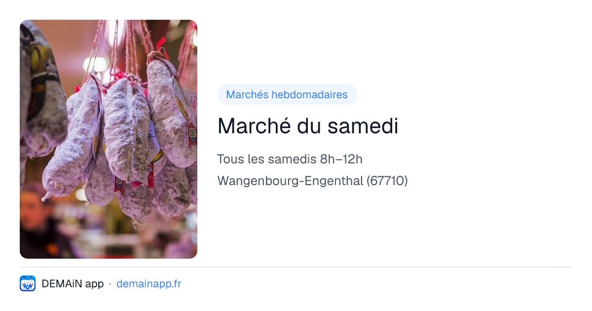 Marché du samedi — Wangenbourg-Engenthal