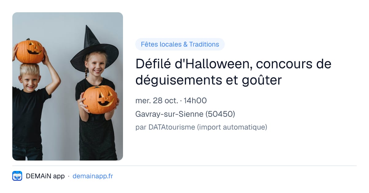 Défilé d'Halloween, concours de déguisements et goûter — Gavray-sur-Sienne