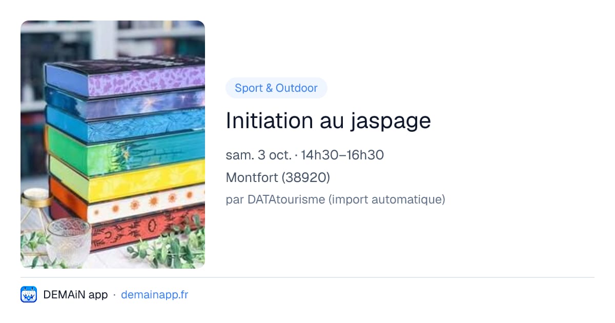 Initiation au jaspage — Montfort