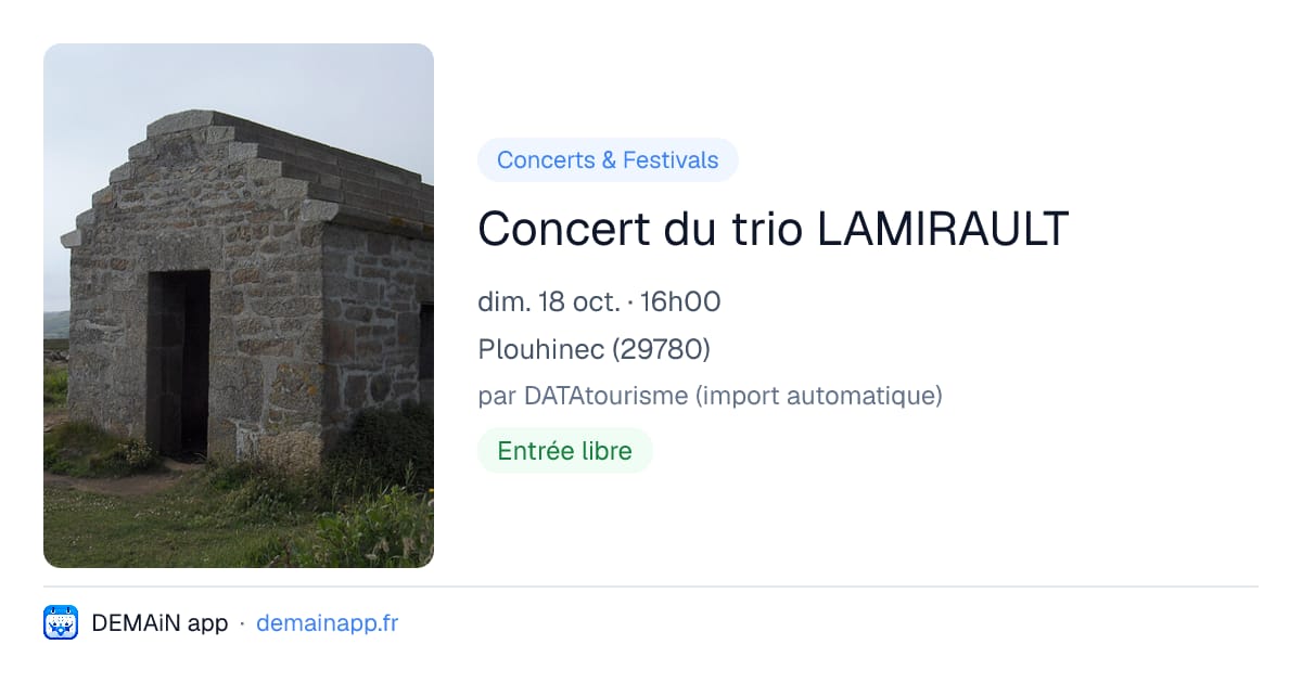 Concert du trio LAMIRAULT — Plouhinec