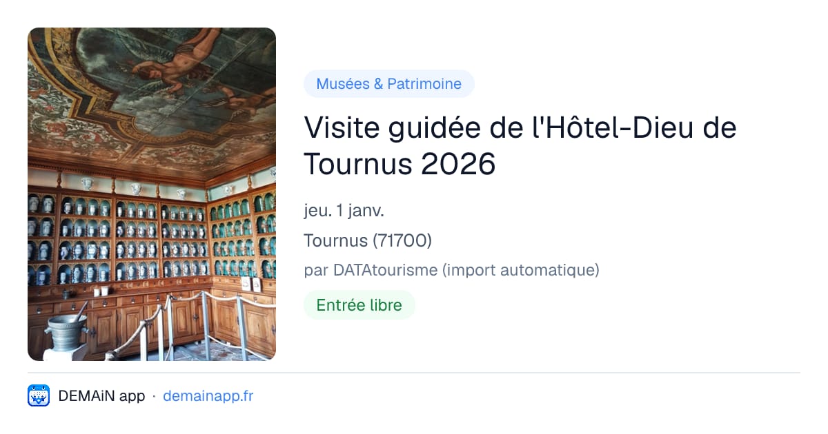 Visite guidée de l'Hôtel-Dieu de Tournus 2026 — Tournus