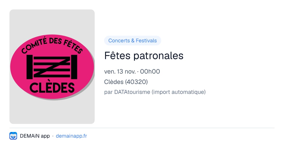 Fêtes patronales — Clèdes