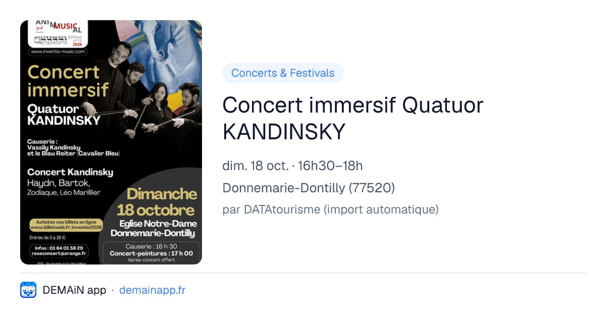 Concert immersif Quatuor KANDINSKY — Donnemarie-Dontilly