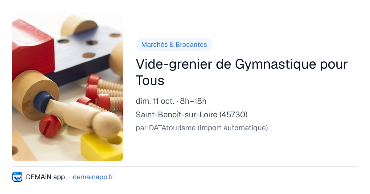 Vide-grenier de Gymnastique pour Tous — Saint-Benoît-sur-Loire