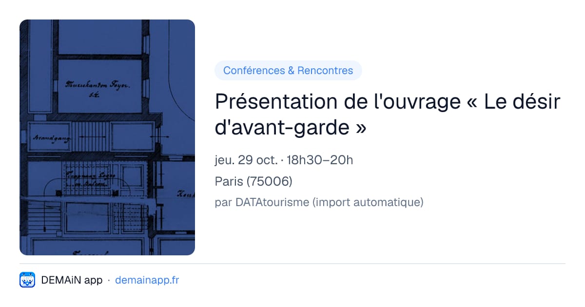 Présentation de l'ouvrage « Le désir d'avant-garde » — Paris