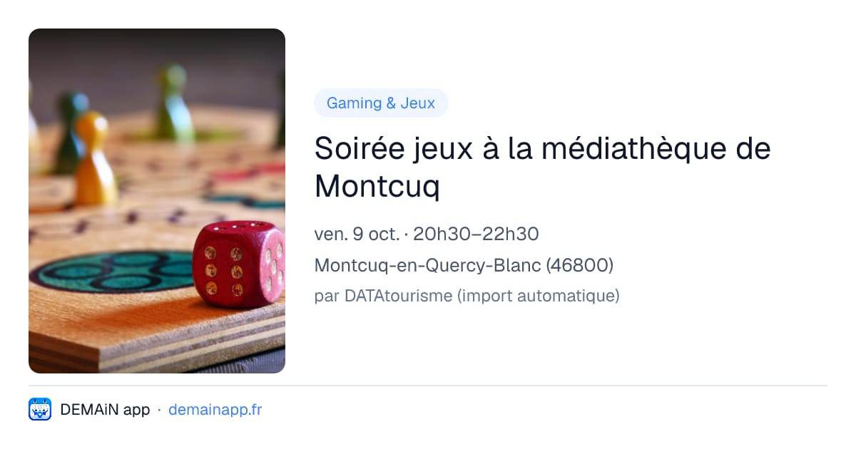 Soirée jeux à la médiathèque de Montcuq — Montcuq-en-Quercy-Blanc
