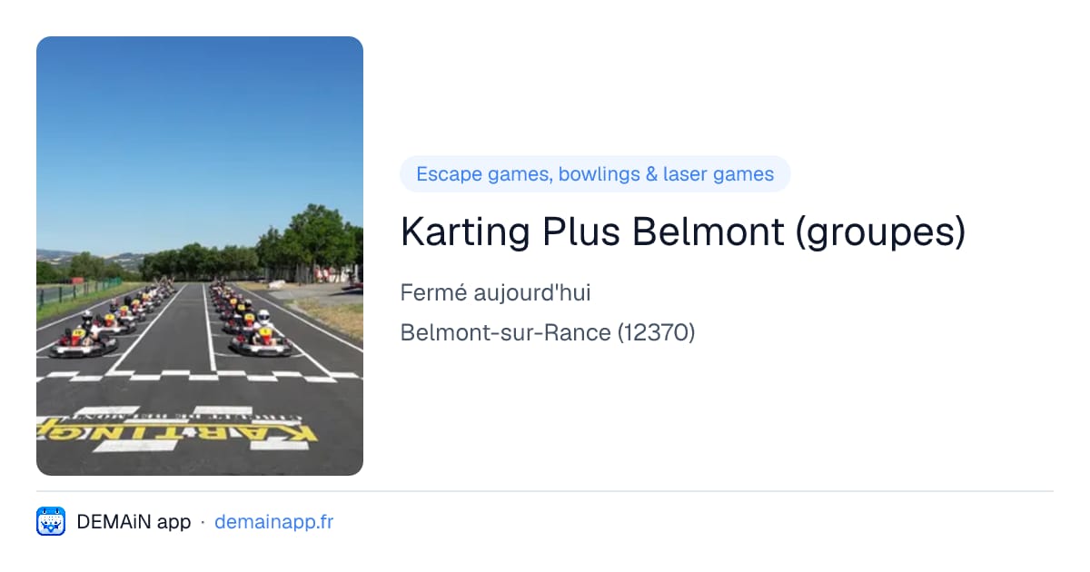 Karting Plus Belmont (groupes) — Belmont-sur-Rance