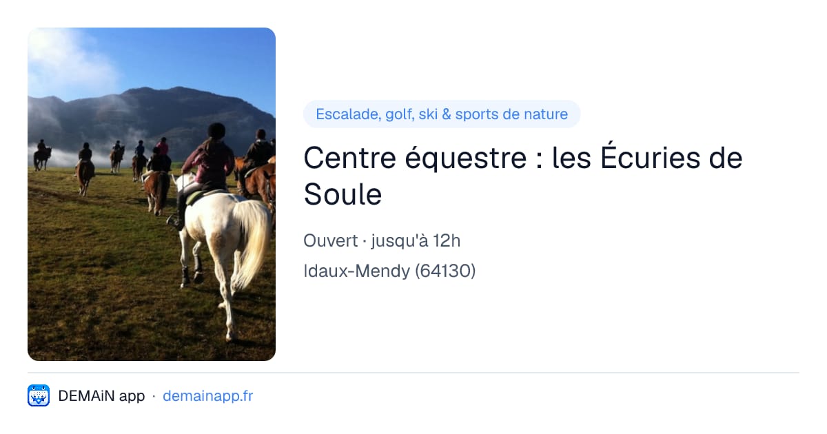 Centre équestre : les Écuries de Soule — Idaux-Mendy