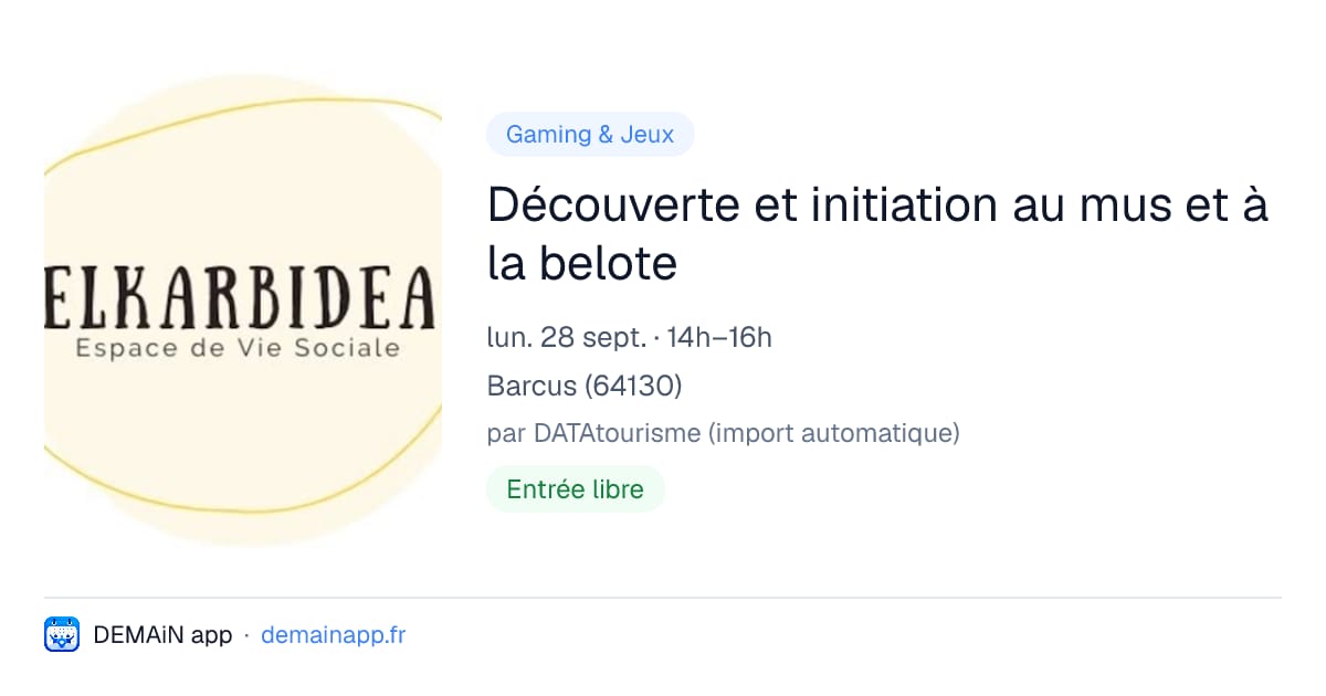 Découverte et initiation au mus et à la belote — Barcus