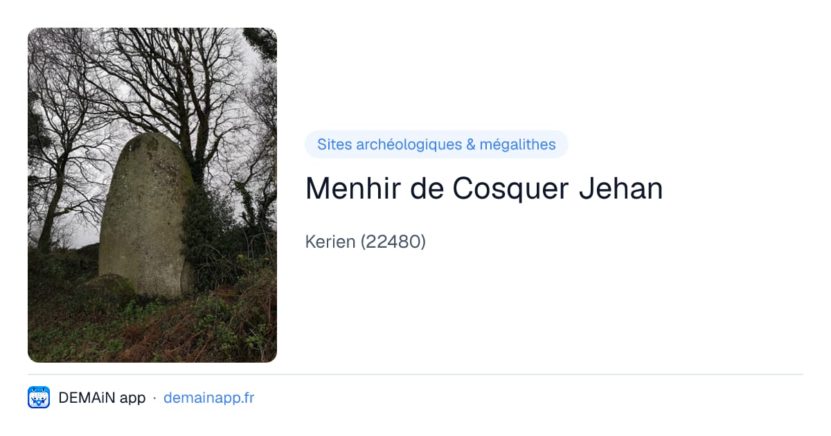 Menhir de Cosquer Jehan — Kerien