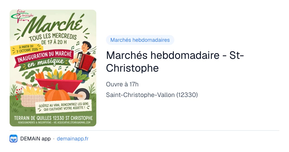 Marchés hebdomadaire - St-Christophe — Saint-Christophe-Vallon