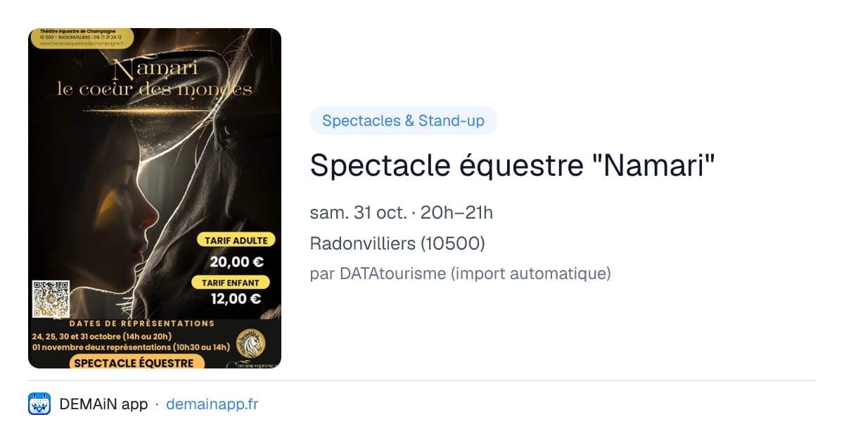 Spectacle équestre "Namari" — Radonvilliers